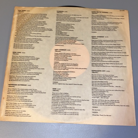 David Bowie Ziggy Stardust 1972 Pressing - Picture 5 of 9